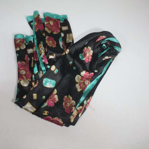 Chanel 100% Silk Stole Scarf Wrap Shawl Multicolor - Picture 2 of 4